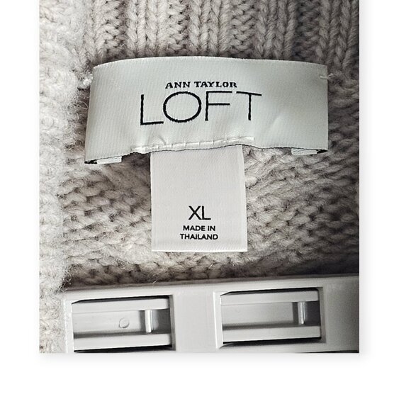 Ann Taylor LOFT | Long Knit Cardigan | Women's | XL | Beige | Cable Knit Duster - Picture 3 of 9